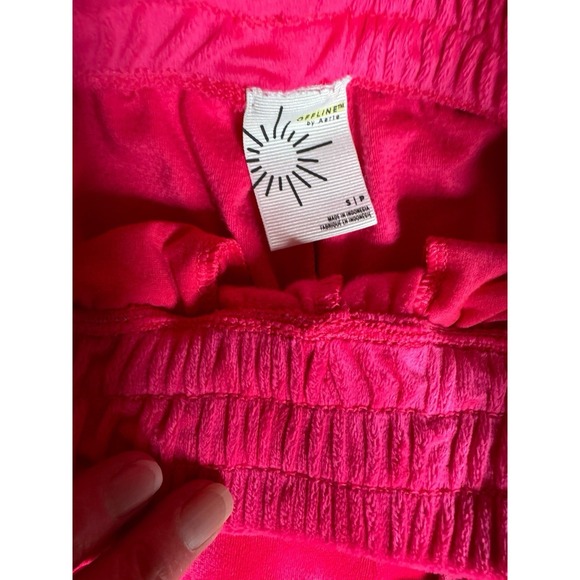 Women's Offline By Aerie Sz S Hot Pink Velour Wide Leg Pants - Picture 3 of 5